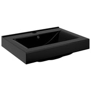 Vidaxl wastafel met kraangat rechthoekig 60x46 cm keramiek zwart - afbeelding 2