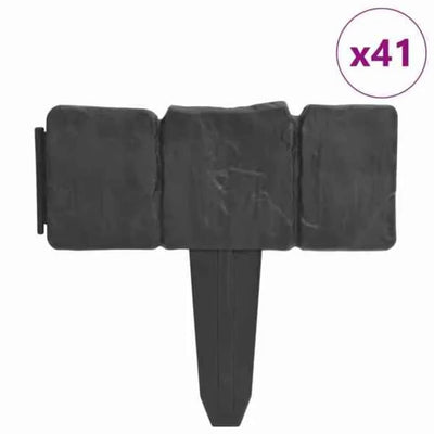 Vidaxl gazonranden 41 st steen-look 10 m kunststof