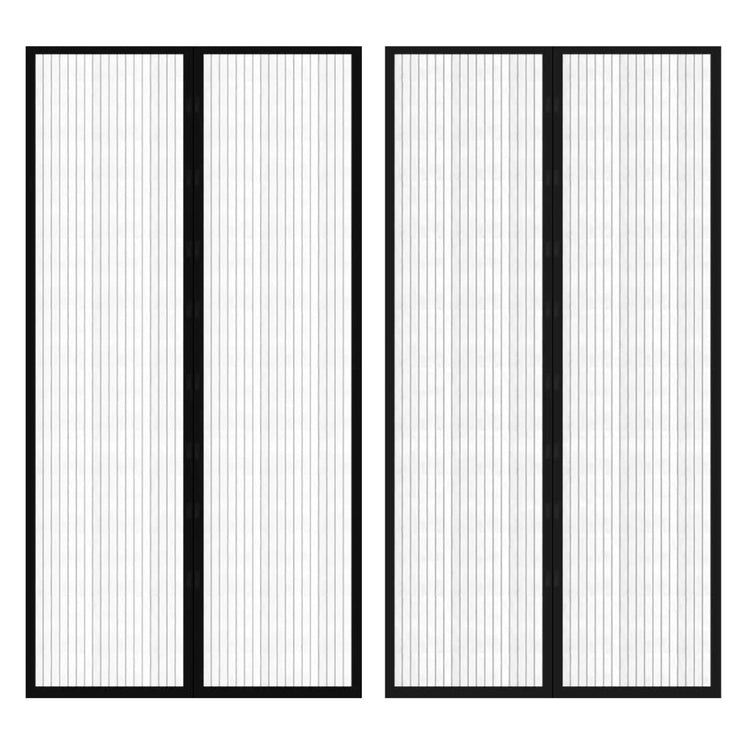 Vidaxl insectendeurgordijnen 2 st magnetisch 210x100 cm zwart