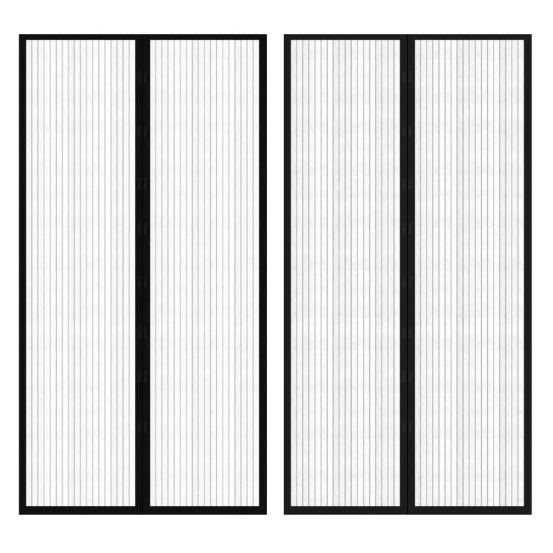 Vidaxl insectendeurgordijnen 2 st magnetisch 210x100 cm zwart