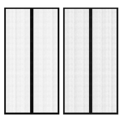 Vidaxl insectendeurgordijnen 2 st magnetisch 210x100 cm zwart