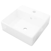Vidaxl luxe wastafel met overloop en kraangat vierkant keramiek 41x41 cm - afbeelding 2