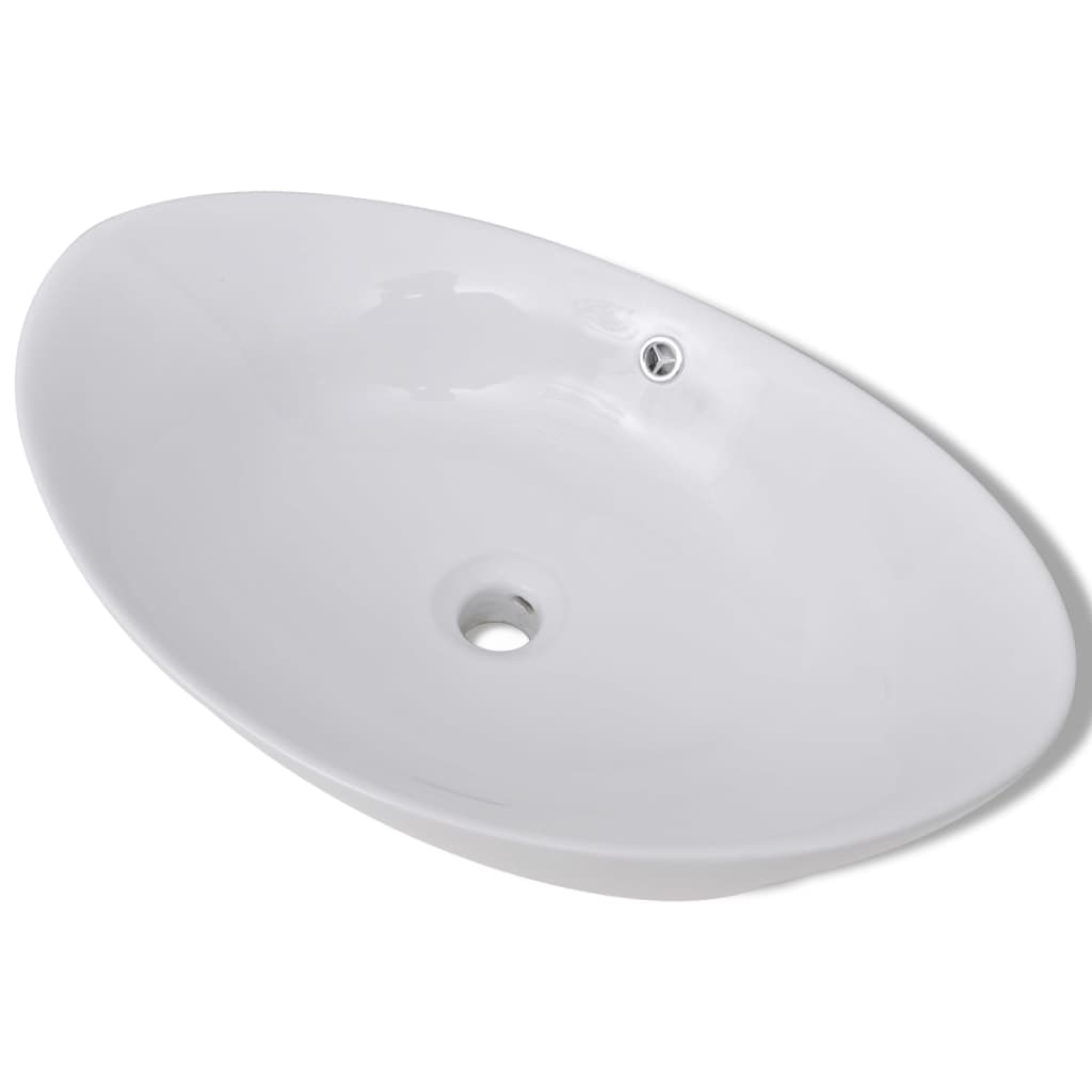 Vidaxl keramische wastafel ovaal 59 x 38,5 cm
