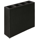 Vidaxl plantenbak verhoogd met 4 potten poly rattan zwart - afbeelding 1