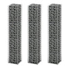 Vidaxl 3-delige schanskorfset 25x25x150 cm gegalvaniseerd draad