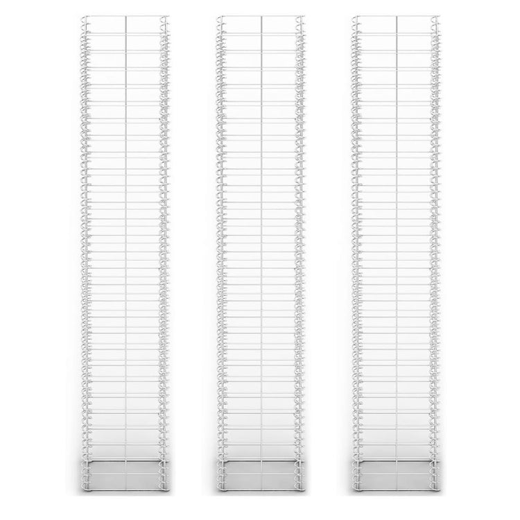 Vidaxl 3-delige schanskorfset 25x25x150 cm gegalvaniseerd draad