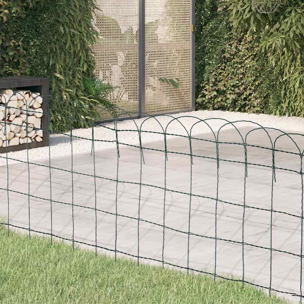 Vidaxl borderafscheiding 10x0,65 m gepoedercoat ijzer
