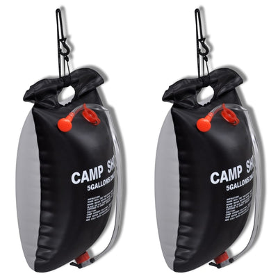 Vidaxl campingdouches 2 st solar 20 l