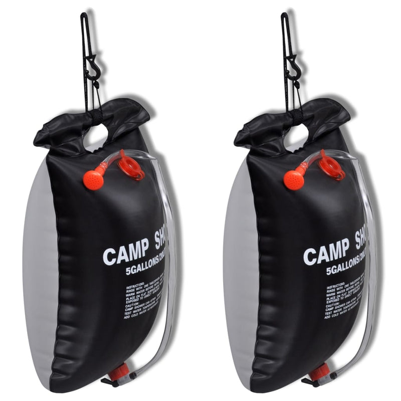 Vidaxl campingdouches 2 st solar 20 l