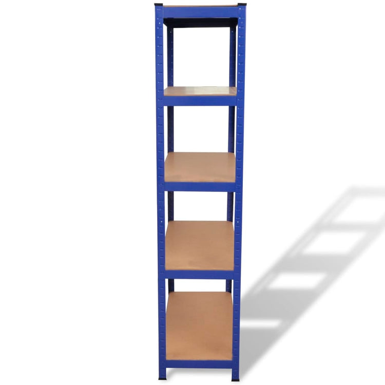 Vidaxl opbergrek 5-laags staal en bewerkt hout blauw