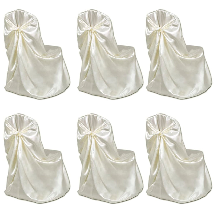 Vidaxl bruiloft stoelhoes crème (6 stuks)