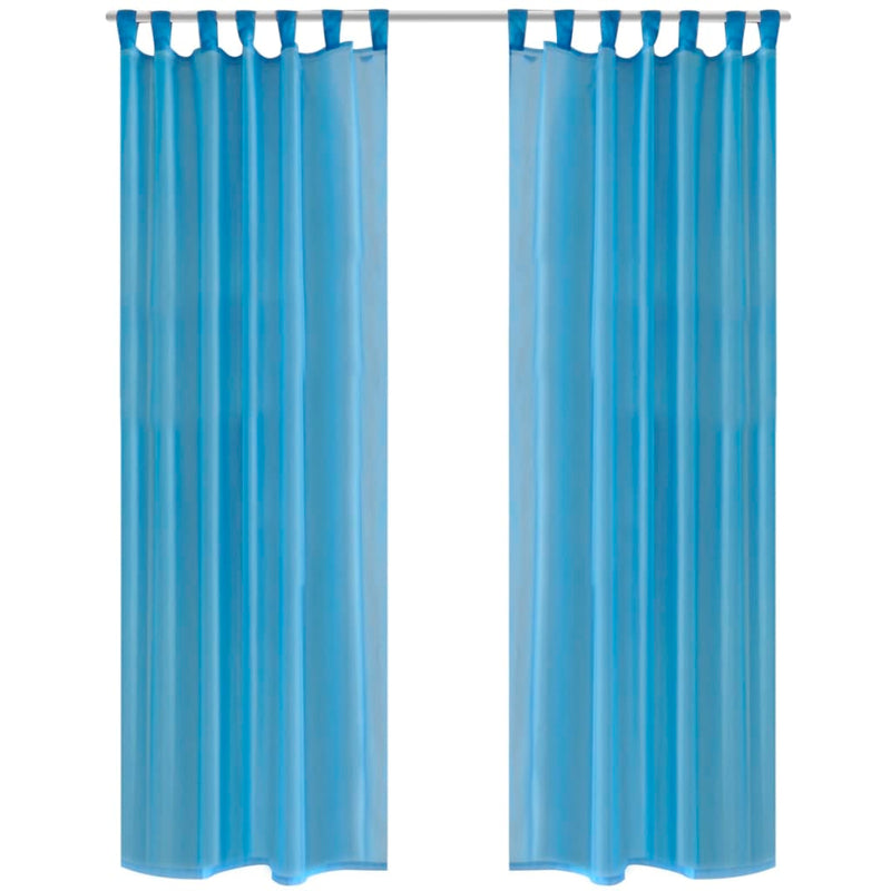 Vidaxl turquoise vitrage 140 x 245 cm 2 stuks