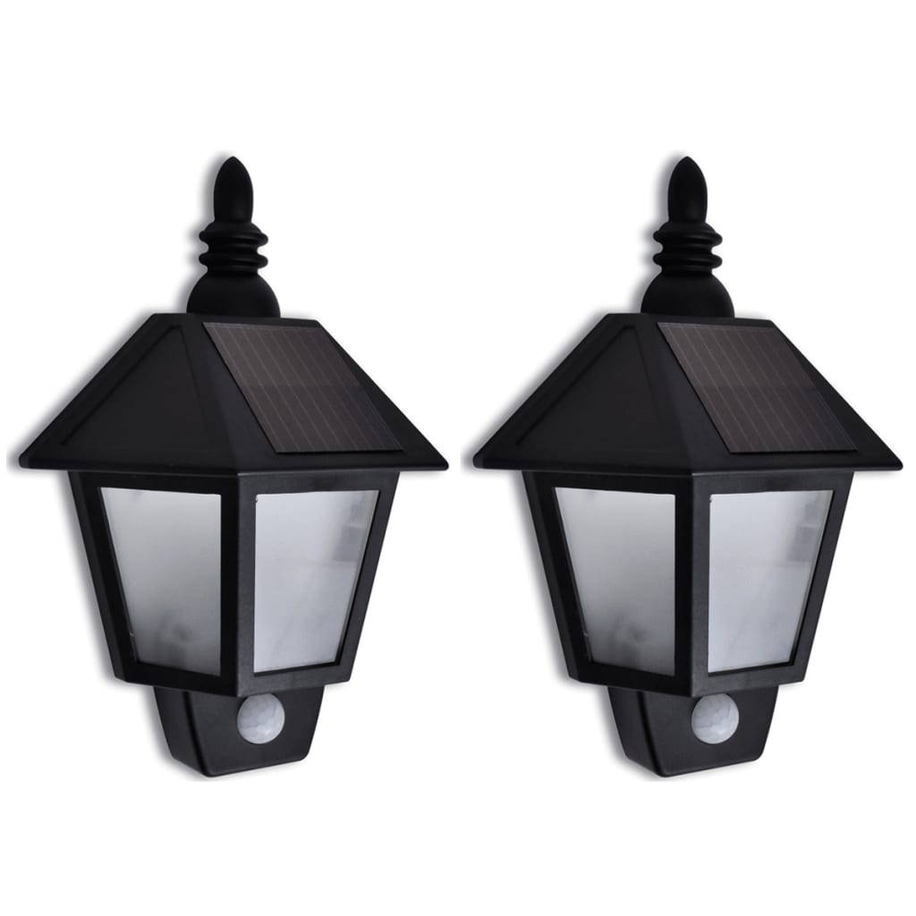 Vidaxl wandlamp solar met bewegingsensor 2 st