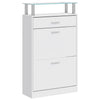 Vidaxl schoenenkast met lade en glazen schap wit hout