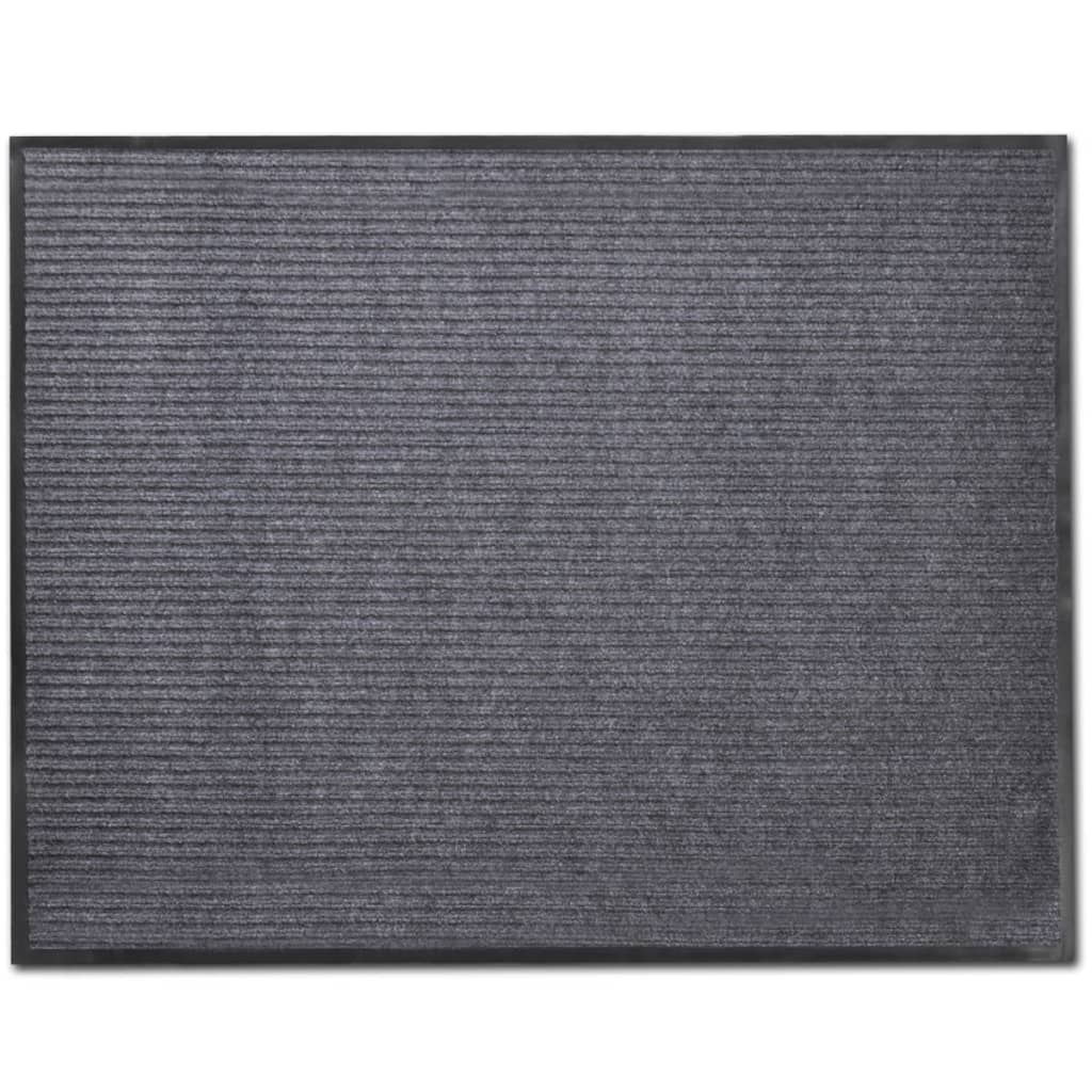 Vidaxl deurmat 90x120 cm pvc grijs