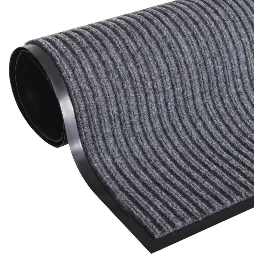 Vidaxl deurmat 90x120 cm pvc grijs