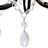Vidaxl kroonluchter art nouveau metaal kristallen 3 lampen zwart - afbeelding 3