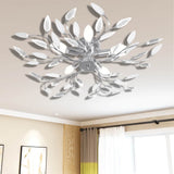 Vidaxl plafondlamp met kristallen bladeren van acryl 5xe14 wit - afbeelding 1