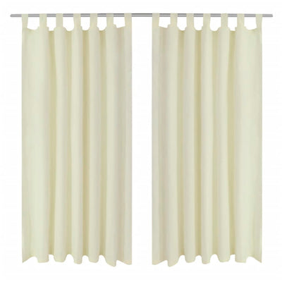 Vidaxl micro-satijnen gordijnen met ringen 140 x 225 cm 2 stuks (creme)