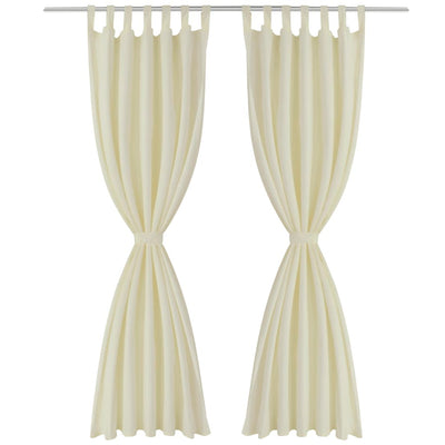 Vidaxl micro-satijnen gordijnen met ringen 140 x 225 cm 2 stuks (creme)