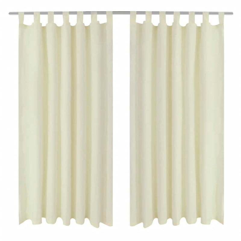 Vidaxl micro-satijnen gordijnen met ringen 140 x 245 cm 2 stuks (creme)