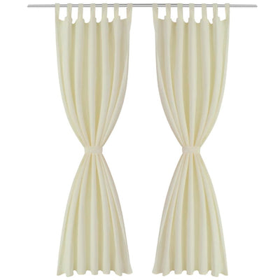 Vidaxl micro-satijnen gordijnen met ringen 140 x 245 cm 2 stuks (creme)
