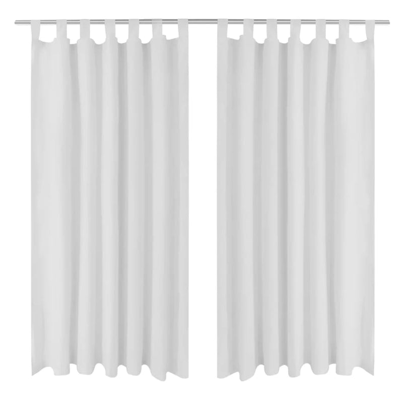 Vidaxl micro-satijnen gordijnen met ringen 140 x 175 cm 2 stuks (creme)