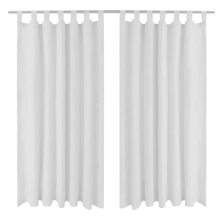 Vidaxl micro-satijnen gordijnen met ringen 140 x 175 cm 2 stuks (creme)