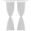 Vidaxl micro-satijnen gordijnen met ringen 140 x 175 cm 2 stuks (creme)