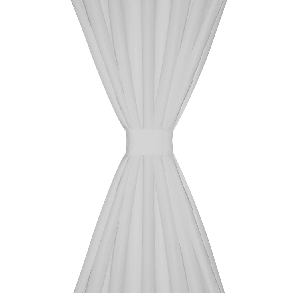Vidaxl micro-satijnen gordijnen met ringen 140 x 175 cm 2 stuks (creme)