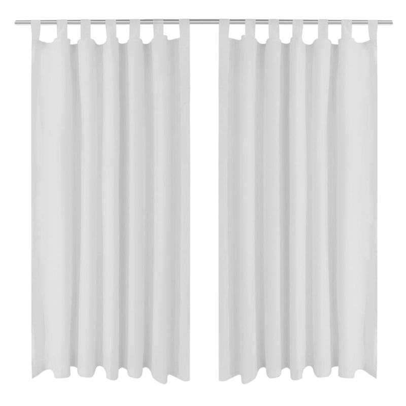Vidaxl micro-satijnen gordijnen met ringen 140 x 225 cm 2 stuks (wit)