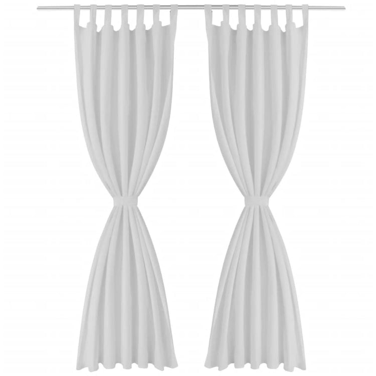 Vidaxl micro-satijnen gordijnen met ringen 140 x 225 cm 2 stuks (wit)