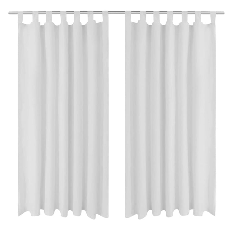 Vidaxl micro-satijnen gordijnen met ringen 140 x 245 cm 2 stuks (wit)