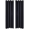 Vidaxl gordijnen met metalen ringen 135 x 245 cm 2 stuks (zwart)