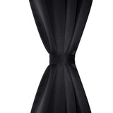 Vidaxl gordijnen met metalen ringen 135 x 245 cm 2 stuks (zwart) - afbeelding 3