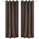 Vidaxl gordijnen met metalen ringen 135 x 245 cm 2 stuks (bruin)