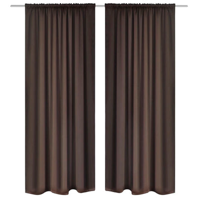 VidaXL Gordijnen met gleuven 135 x 245 cm bruin 2 st