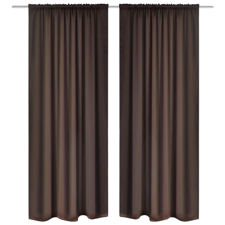 VidaXL Gordijnen met gleuven 135 x 245 cm bruin 2 st
