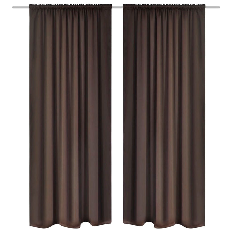 VidaXL Gordijnen met gleuven 135 x 245 cm bruin 2 st