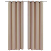 Vidaxl gordijnen met metalen ringen 135 x 245 cm 2 stuks (creme) - afbeelding 1