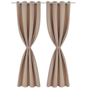 Vidaxl gordijnen met metalen ringen 135 x 245 cm 2 stuks (creme) - afbeelding 2