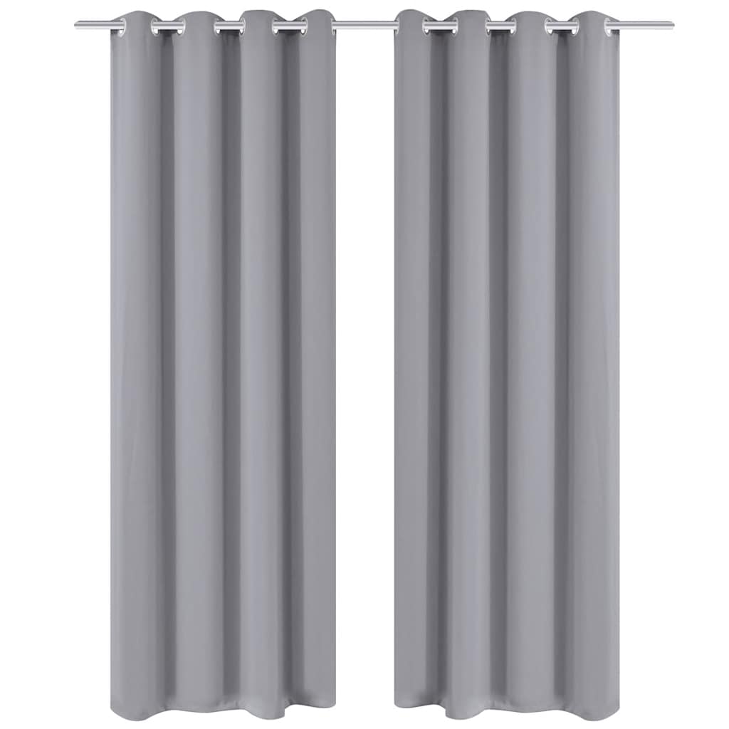 Vidaxl gordijnen met metalen ringen 135 x 245 cm 2 stuks (grijs)