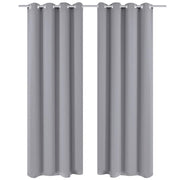 Vidaxl gordijnen met metalen ringen 135 x 245 cm 2 stuks (grijs) - afbeelding 1