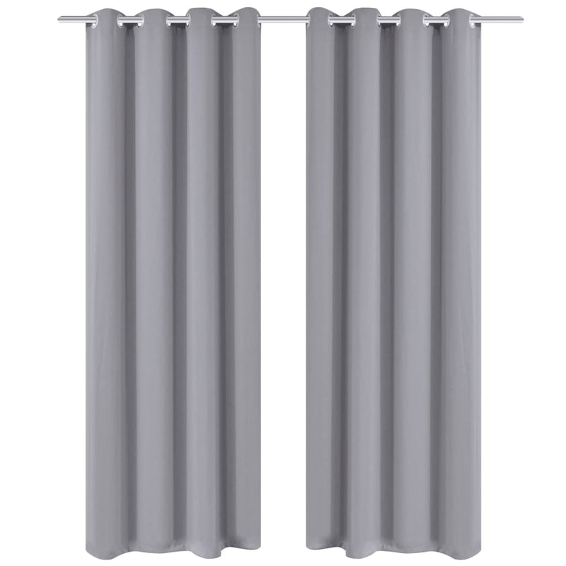 Vidaxl gordijnen met metalen ringen 135 x 245 cm 2 stuks (grijs)