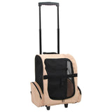Vidaxl huisdierentrolley inklapbaar zandkleurig - afbeelding 1