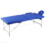 Vidaxl massagetafel met 2 zones inklapbaar aluminum frame blauw - afbeelding 1