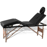 Vidaxl inklapbare massagetafel 4 zones met houten frame (zwart) - afbeelding 1