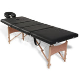 Vidaxl inklapbare massagetafel 4 zones met houten frame (zwart) - afbeelding 2