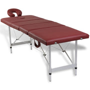 Vidaxl massagetafel inklapbaar met aluminium frame (vier delen rood) - afbeelding 2