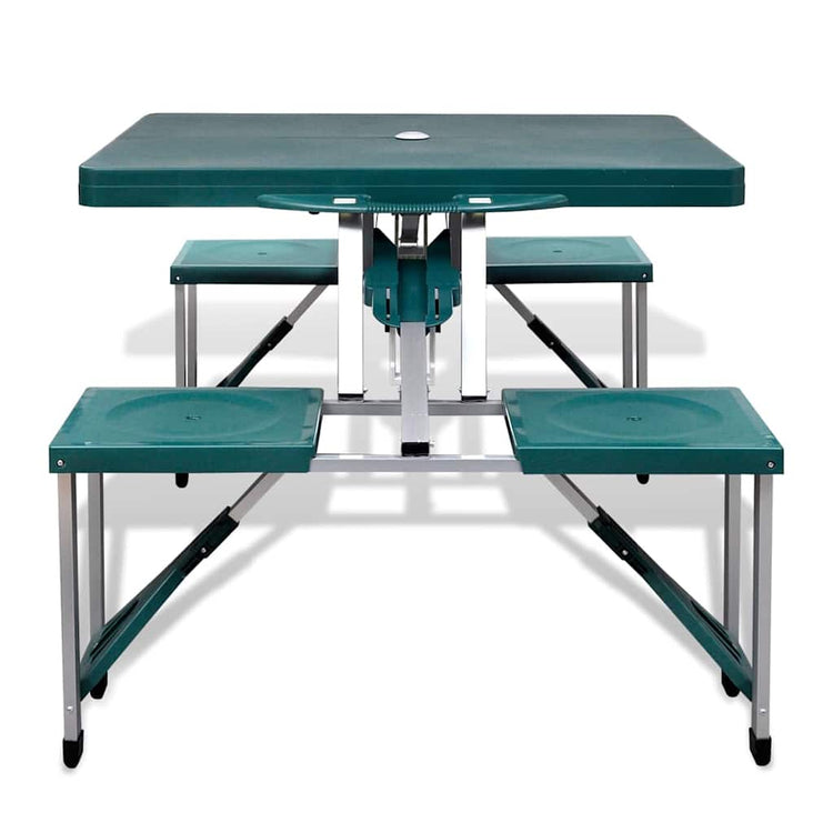 Vidaxl campingset inklapbaar lichtgewicht 120x60 cm aluminium groen